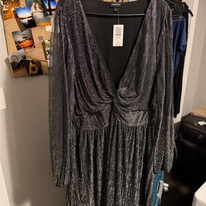 Torrid Black Metallic Long Sleeve Dress
